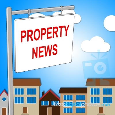 Property News Means Social Media And Advertisement Stock Image Property News Means Social Media And Advertisement Stock Image