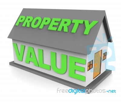 Property Value Indicates House Prices 3d Rendering Stock Image