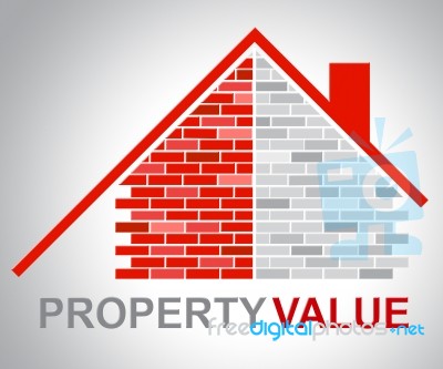 Property Value Shows Real Estate And Building Stock Image