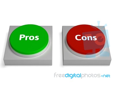 Pros Cons Buttons Show Positive Or Negative Stock Image
