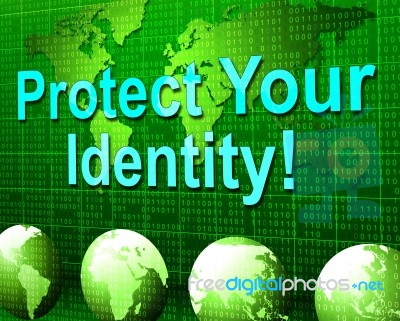 Protect Your Identity Indicates Restricted Personality And Password Stock Image