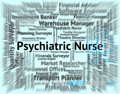 Psychiatric Nurse Indicates Disturbed Mind And Hiring Stock Image