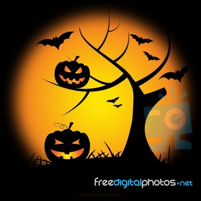Pumpkin Halloween Represents Trick Or Treat And Environment Stock Image