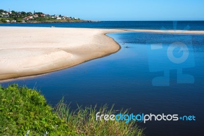 Punta Colorada Beach Near The Town Of Piriapolis In The Uruguay Stock Photo