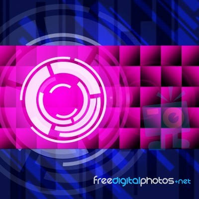 Purple Circles Background Shows Long Play Record
 Stock Image