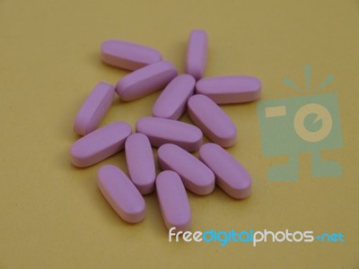 Purple Pills  Stock Photo