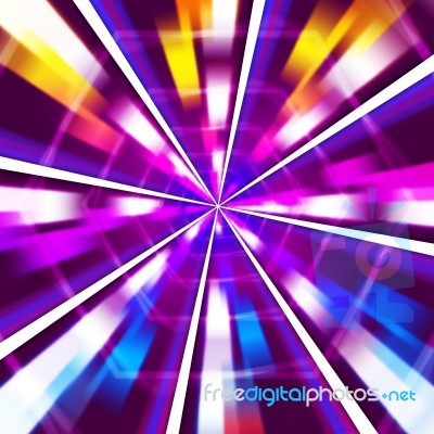 Purple Rays Background Means Sharp Beams And Hexagons
 Stock Image