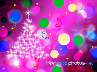 Purple Spots Background Means Dots And Sparkling Christmas Tree
… Stock Image