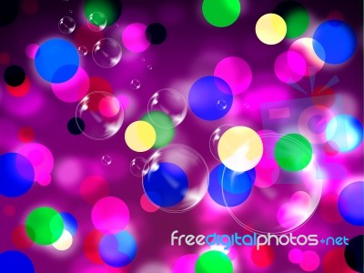 Purple Spots Background Shows Spotted Decoration And Bubbles
 Stock Image