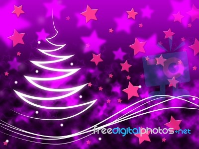 Purple Stars Background Means Night Sky And Zigzag Stock Image