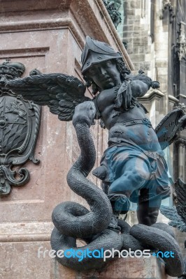 Putto Statue Marienplatz In Munich Stock Photo