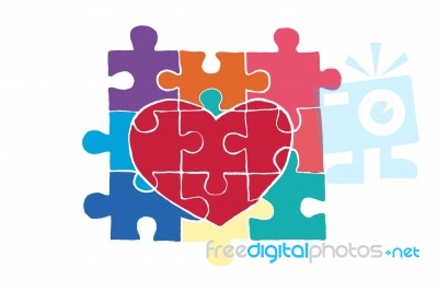 Puzzle Heart Stock Image