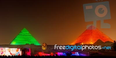 Pyramids Of Giza In Cairo Stock Photo
