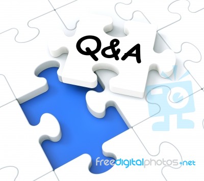 Q&a Puzzle Shows Frequently Asked Questions Stock Image