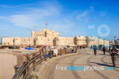 Qaitbay  Citadel In Alexandria Egypt Stock Photo