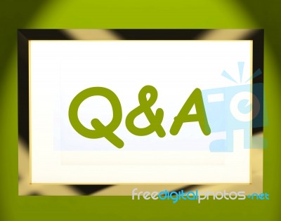 Q&a On Screen Shows Info Questions And Answers Online Stock Image