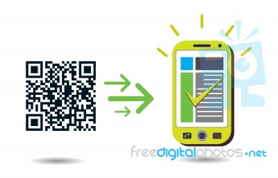 QR Code In Cellphone Stock Image