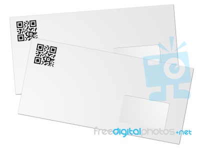 QR Codes On Envelopes Stock Image