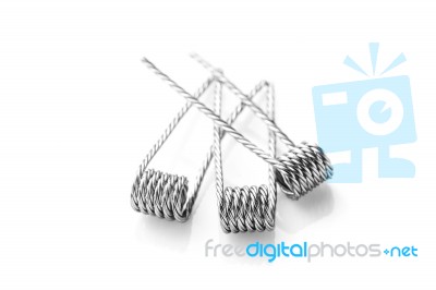 Quad Coils For Vaping On A White Background Stock Photo