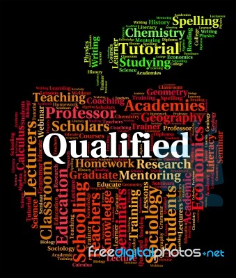 Qualified Word Indicates Professional Text And Qualifications Stock Image