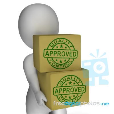Quality Control Approved Stamps Showing Excellent Products Stock Image