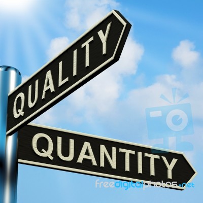 Quality Or Quantity Directions Stock Image