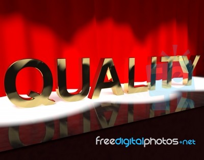 Quality Word On Stage Stock Image