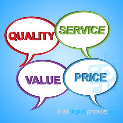 Quality Words Indicates Satisfied Satisfaction And Certified Stock Image