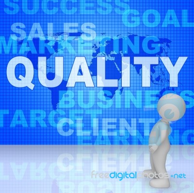Quality Words Shows Guarantee Check 3d Rendering Stock Image