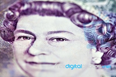 Queen Elisabeth On 20 Gbp Note Stock Photo