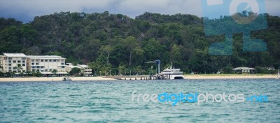 Queensland, Australia - March 22, 2017: View Of Tangalooma Island Resort In Moreton Island, Queensland, Australia Stock Photo
