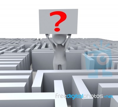 Question In Maze Shows Confusion Stock Image