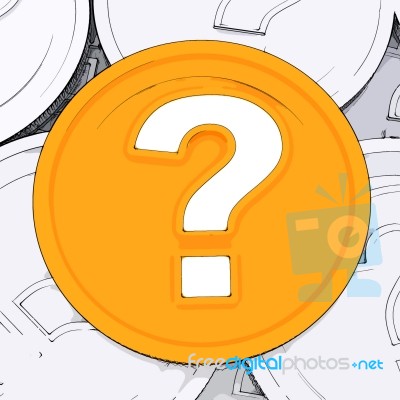 Question Mark Coin Means Wondering About Money Stock Image Question Mark Coin Means Wondering About Money Stock Image