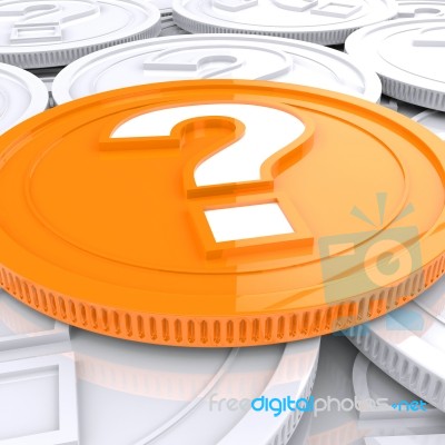 Question Mark Coin Shows Speculation About Finances Stock Image Question Mark Coin Shows Speculation About Finances Stock Image