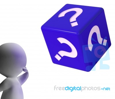 Question Mark Dice Shows Symbol For Information Stock Image