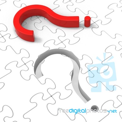 Question Mark Puzzle Shows Asking Questions Stock Image