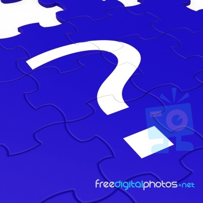 Question Mark Puzzle Shows Interrogations Stock Image