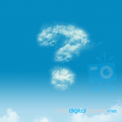 Question Mark Shaped Cloud In A Bright Blue Sky Stock Image