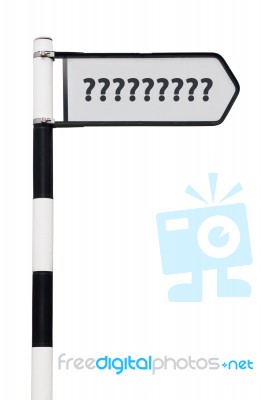 Question Mark Signpost Stock Photo