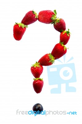 Question Mark With Strawberries Stock Photo