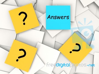 Questions Answers Post-it Notes Mean Inquiries And Solutions Stock Image