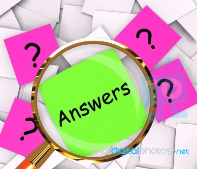 Questions Answers Post-it Papers Show Asking And Finding Out Stock Image