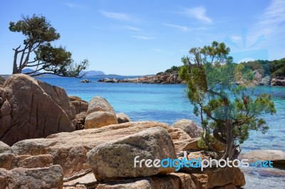 Quite Cove On The Costa Smeralda In Sardinia Stock Photo Quite Cove On The Costa Smeralda In Sardinia Stock Photo