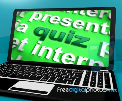 Quiz Computer Means Test Quizzes Or Questions Online Stock Image ...
