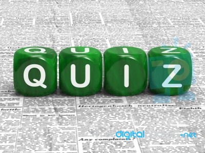 Quiz Dice Shows Questions Answers And Testing Stock Image