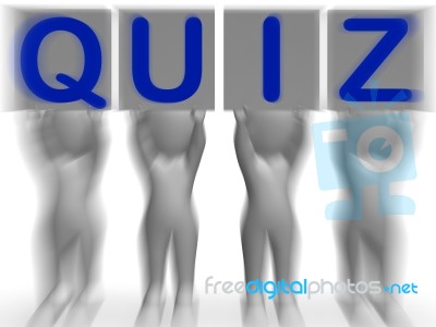 Quiz Placards Means Quiz Games Or Exams Stock Image
