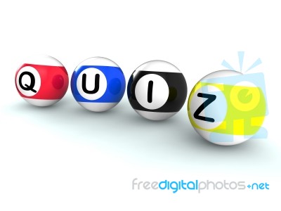 Quiz Word Shows Test Or Quizzing Stock Image