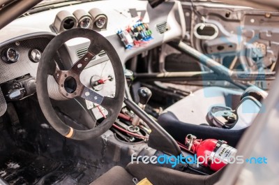 Racing Car Interior Stock Photo