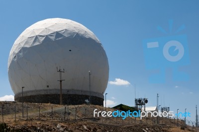Radar Station At Mount Olympos Cyprus Stock Photo