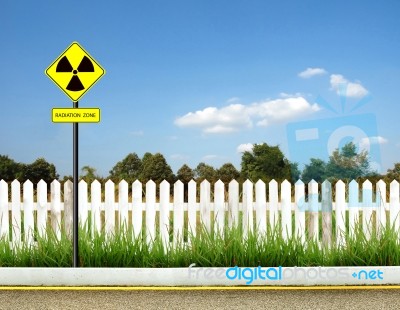 Radiation Warning Symbol Stock Photo